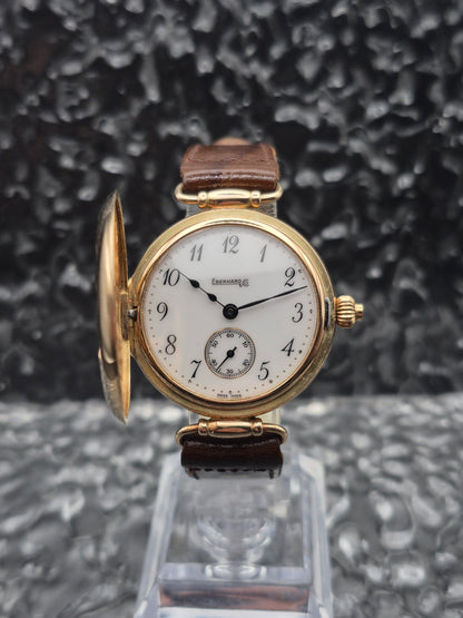 Eberhard & Co. Semi Hunter Solid 14k Yellow Gold Manual Wound Vintage