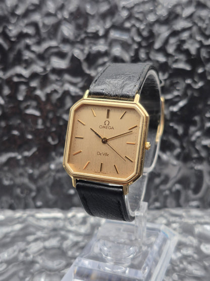 Omega De Ville Ref. 191.0192 Gold Tone Cal. 1417 - With Box And Original Buckle Quartz Square