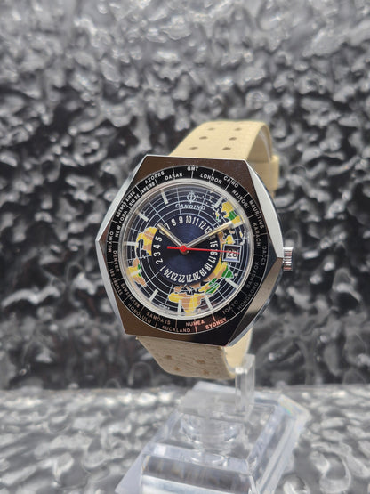 Candino World Time Globetrotter Automatic Hexagon Case
