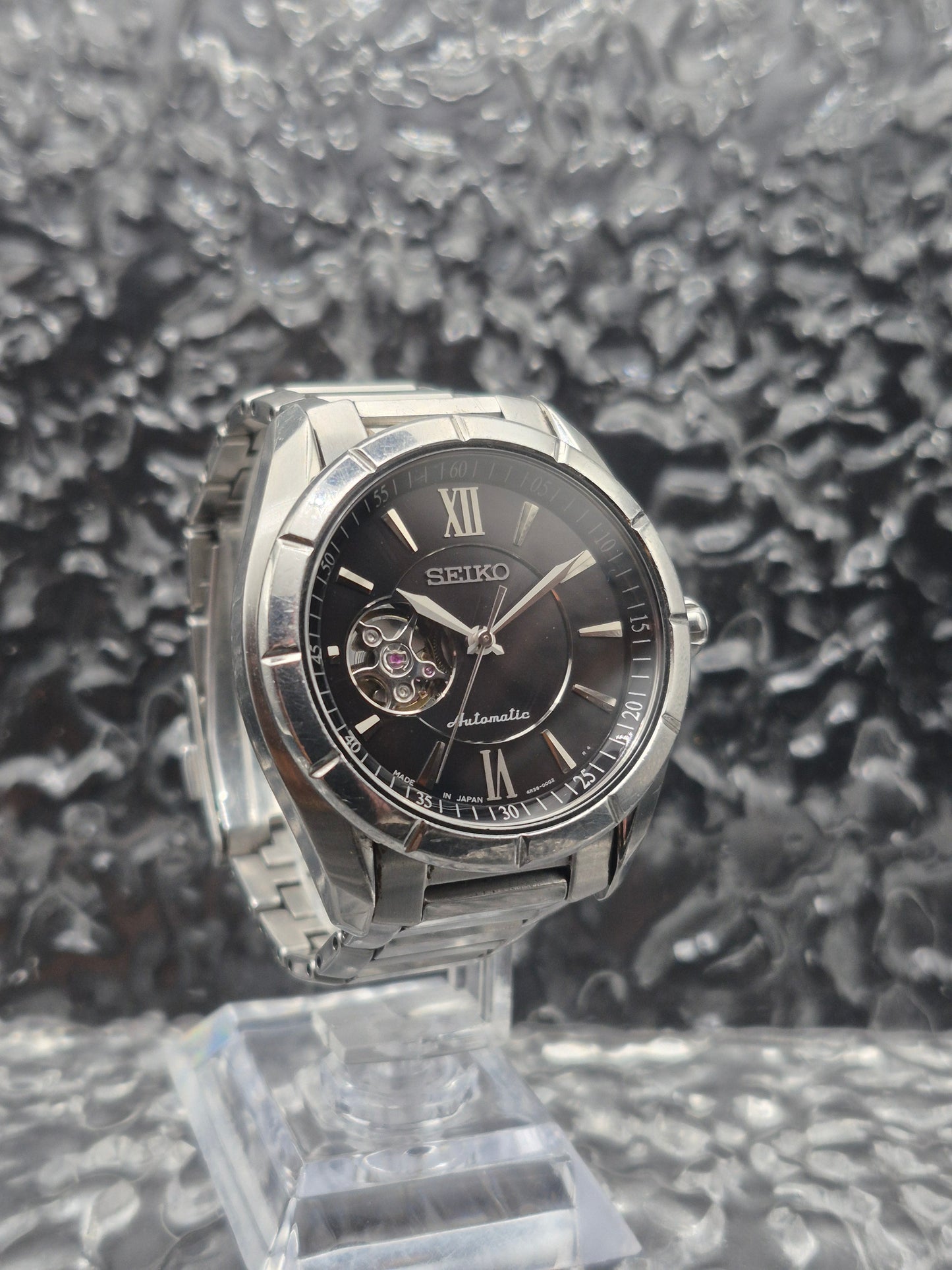 Seiko 'Open Heart' Automatic Ref. 4R38-00F0 Black Dial