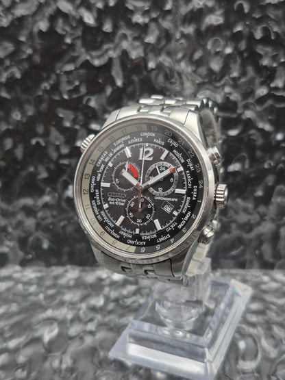 Citizen Worldtimer Eco-Drive Chronograph Ref. AT0360-50E - 24 Hour Dial