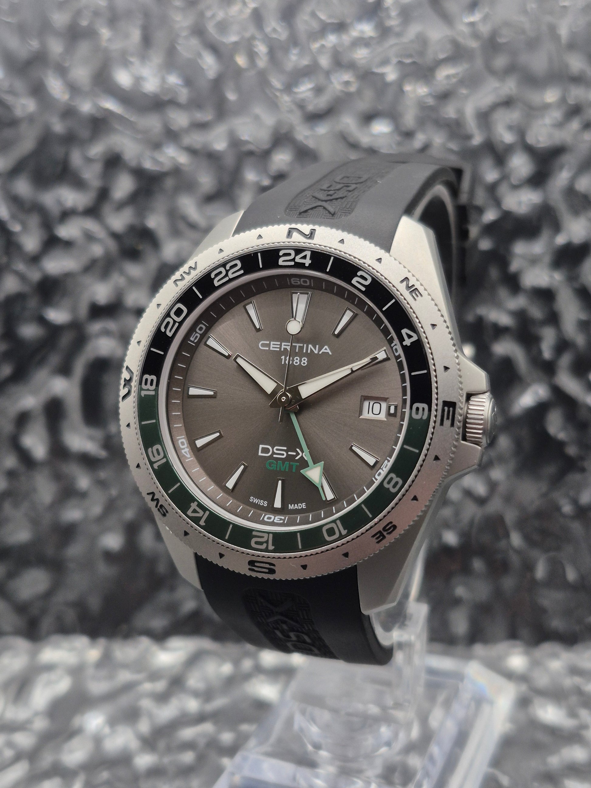 Certina DS-X GMT Ref. C047452A Full Set Quartz Green Bezel - As New! - Red Robin Watches